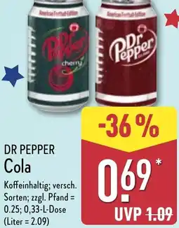 Aldi Nord DR PEPPER Cola Angebot