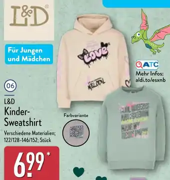 Aldi Nord L&D Kinder Sweatshirt Angebot