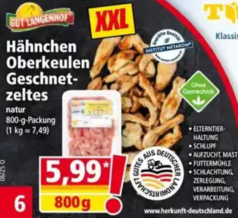 Norma GUT LANGENHOF Hähnchen Oberkeulen Geschnetzeltes Angebot