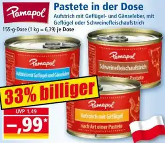 Norma Pamapol Pastete in der Dose Angebot