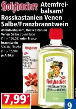 Norma Holzhacker Atemfreibalsam/ Rosskastanien Venen Salbe/Franzbranntwein Angebot