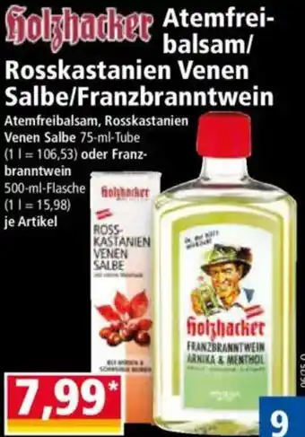 Norma Holzhacker Atemfreibalsam/ Rosskastanien Venen Salbe/Franzbranntwein Angebot