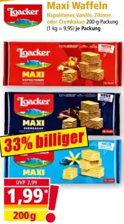 Norma Loacker Maxi Waffeln Angebot