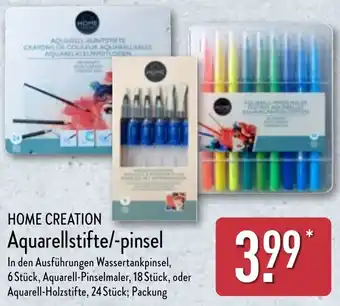 Aldi Nord HOME CREATION Aquarellstifte/-pinsel Angebot