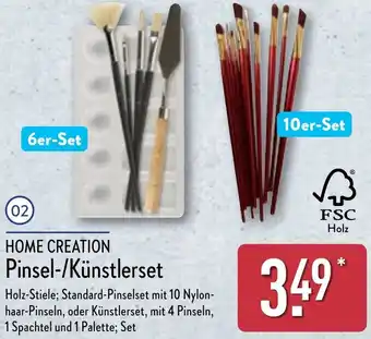 Aldi Nord HOME CREATION Pinsel-/Künstlerset Angebot