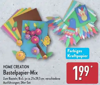 Aldi Nord HOME CREATION Bastelpapier-Mix Angebot