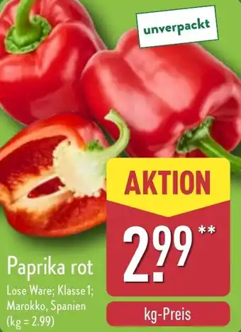 Aldi Nord Paprika rot Angebot