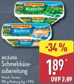 Aldi Nord MILKANA Schmelzkäsezubereitung Angebot