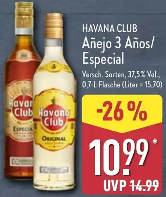 Aldi Nord HAVANA CLUB Añejo 3 Años/ Especial Angebot