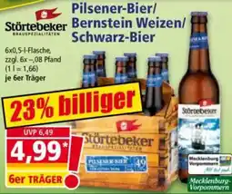 Norma Störtebeker Pilsener-Bier/ Bernstein Weizen/ Schwarz-Bier Angebot