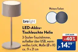 Aldi Nord brelight LED-Akku Tischleuchte Helio Angebot