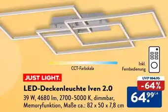 Aldi Nord JUST LIGHT LED-Deckenleuchte Iven 2.0 Angebot