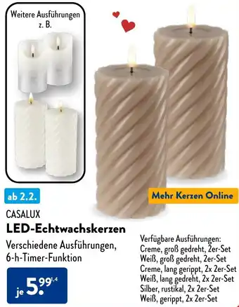 Aldi Nord CASALUX LED-Echtwachskerzen Angebot