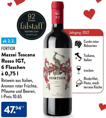 Aldi Nord FORTIOR Mazzei Toscana Rosso IGT Angebot