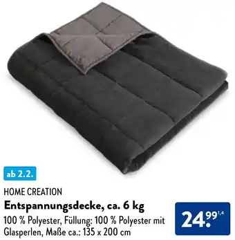 Aldi Nord HOME CREATION Entspannungsdecke, ca. 6 kg Angebot