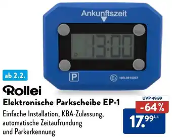 Aldi Nord Rollei Elektronische Parkscheibe EP-1 Angebot