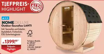 Aldi Nord HOME DELUXE Outdoor-Saunafass LAHTI Angebot