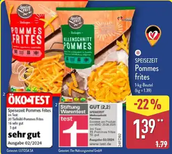 Aldi Nord SPEISEZEIT Pommes frites Angebot