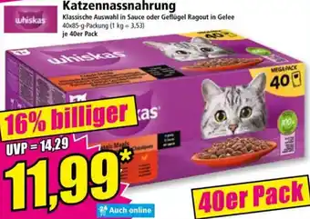 Norma Whiskas Katzennassnahrung Angebot