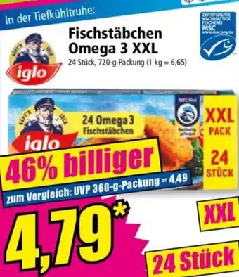 Norma Iglo Fischstäbchen Omega 3 XXL Angebot