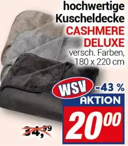 CENTERSHOP hochwertige Kuscheldecke CASHMERE DELUXE Angebot