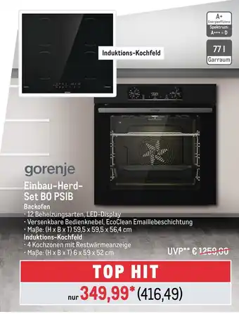 METRO gorenje Einbau-Herd- Set BO PSIB Backofen Angebot