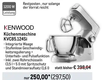 METRO KENWOOD Küchenmaschine KVC85.124Si Angebot