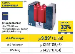 METRO METRO PROFESSIONAL Stumpenkerzen Angebot