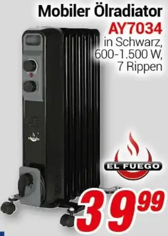 CENTERSHOP EL FUEGO Mobiler Ölradiator AY7034 Angebot