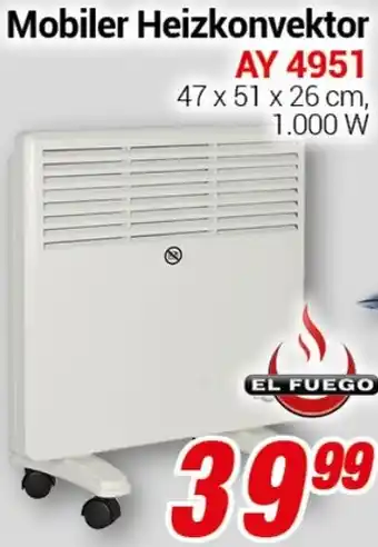 CENTERSHOP EL FUEGO Mobiler Heizkonvektor AY 4951 Angebot