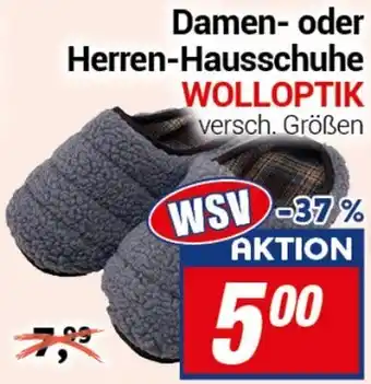 CENTERSHOP Damen oder Herren-Hausschuhe WOLLOPTIK Angebot