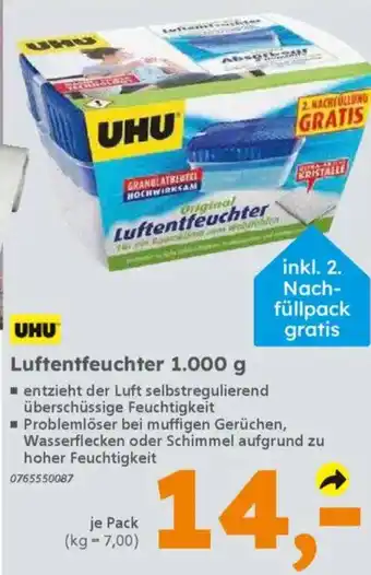 Globus Baumarkt UHU Luftentfeuchter 1.000 g Angebot