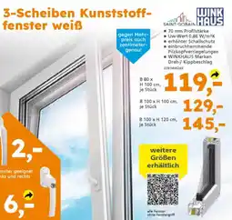 Globus Baumarkt 3-Scheiben Kunststofffenster weiß Angebot