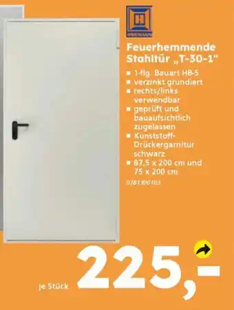 Globus Baumarkt HORMANN Feuerhemmende Stahltür „,T-30-1" Angebot