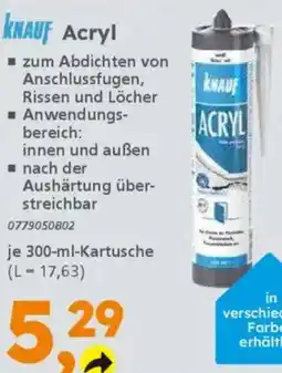 Globus Baumarkt KNAUF Acryl Angebot