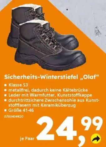 Globus Baumarkt Sicherheits-Winterstiefel „Olaf“ Angebot