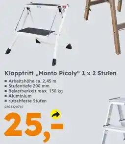 Globus Baumarkt KRAUSE Klapptritt „Monto Picoly" 1 x 2 Stufen Angebot