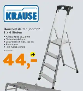 Globus Baumarkt KRAUSE Haushaltsleiter „Corda" 1 x 4 Stufen Angebot