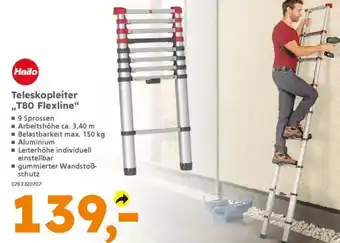 Globus Baumarkt Hailo Teleskopleiter „T80 Flexline" Angebot