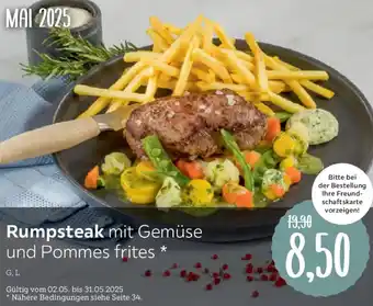 XXXLutz Rumpsteak mit Gemüse und Pommes frites Angebot