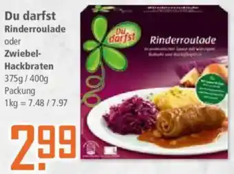 Klaas und Kock Du darfst Rinderroulade oder Zwiebel Hackbraten Angebot