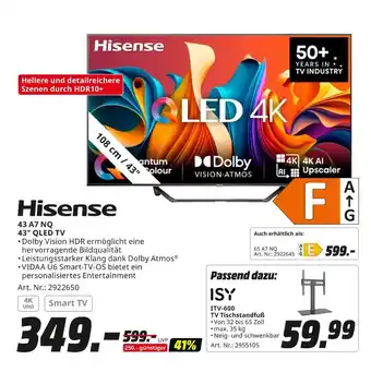 MediaMarkt Hisense 43 qled tv Angebot