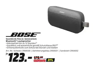 MediaMarkt Bose soundlink flex (2. generation) bluetooth lautsprecher Angebot