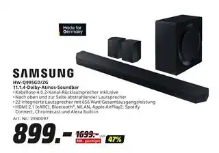 MediaMarkt Samsung hw-q995gd/zg 11.1.4-dolby-atmos-soundbar Angebot