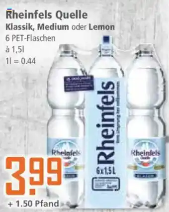 Klaas und Kock Rheinfels Quelle Klassik, Medium oder Lemon Angebot