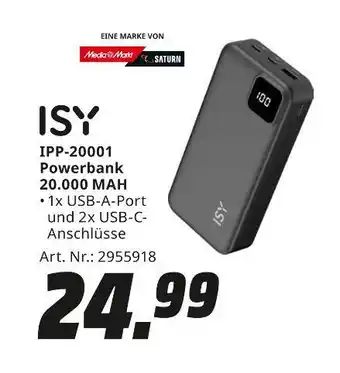 MediaMarkt Isy ipp-20001 powerbank Angebot