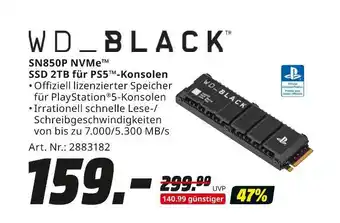 MediaMarkt Wd_black sn850p nvme ssd 2tb für ps5-konsolen Angebot