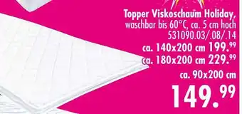 Möbel Boss Holiday topper viskoschaum Angebot