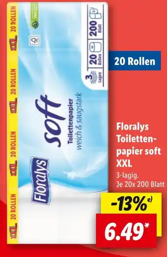 Lidl Florays toilettenpapier soft xxl Angebot