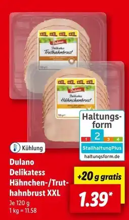 Lidl Dulano delikatess hähnchen- oder truthahnbrust xxl Angebot